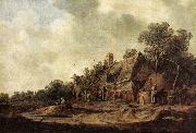 GOYEN, Jan van Peasant Huts with a Sweep Well sdg Germany oil painting reproduction